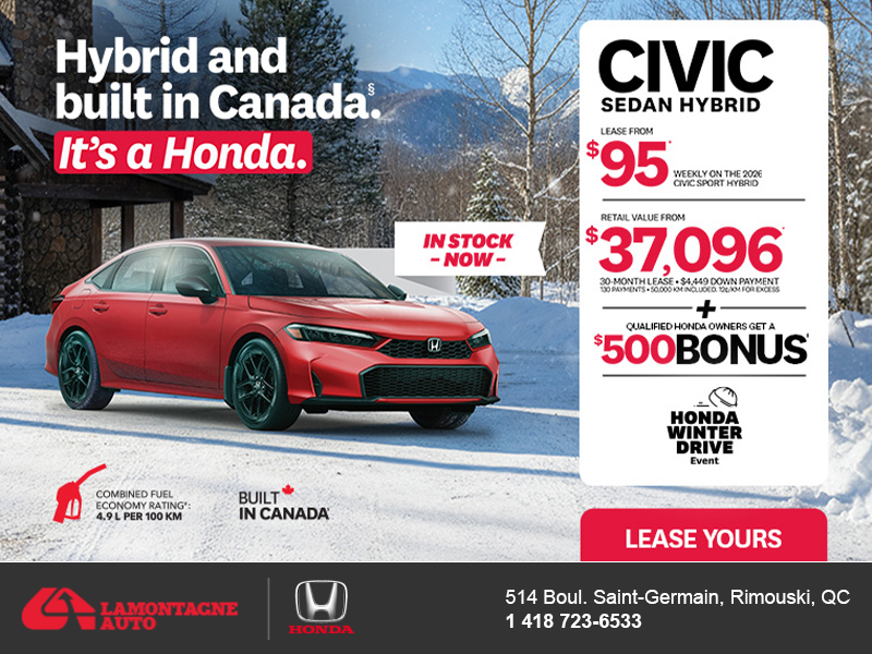 Get the 2026 Honda Civic Sedan Hybrid! 