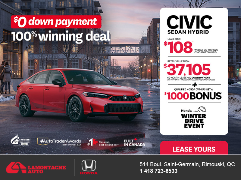 Get the 2026 Honda Civic Sedan Hybrid! 