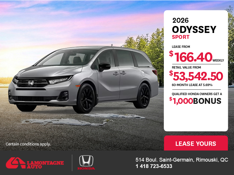 Get the 2026 Honda Odyssey! 