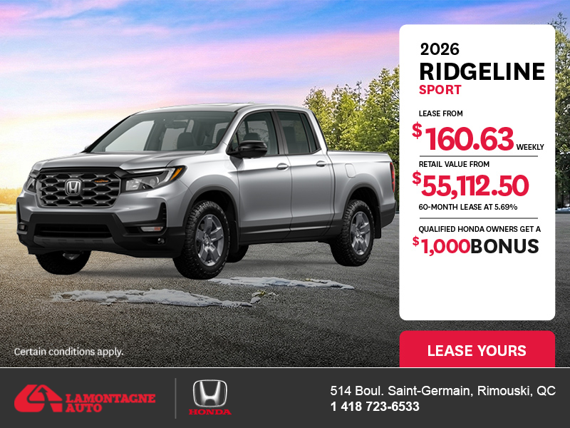 Get the 2026 Honda Ridgeline! 