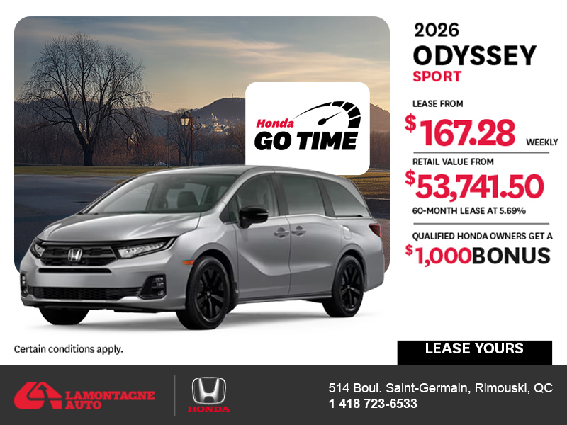 Get the 2026 Honda Odyssey! 