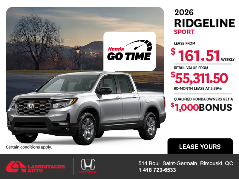 Get the 2026 Honda Ridgeline! 