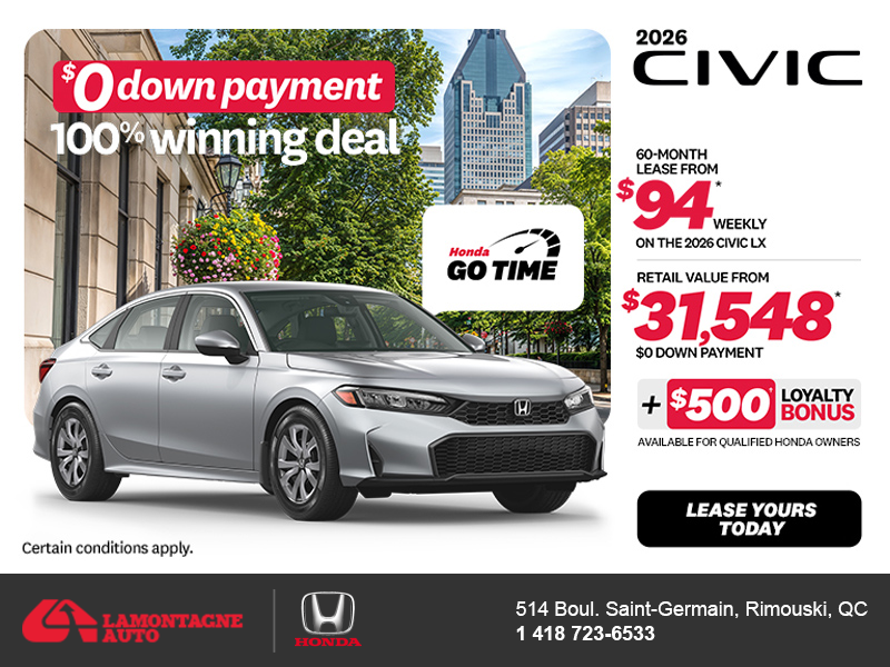 Get the 2026 Honda Civic! 