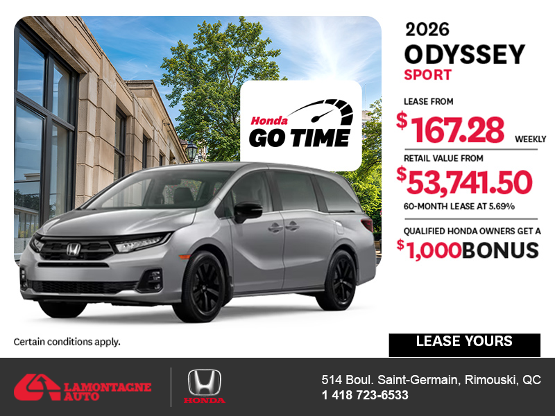 Get the 2026 Honda Odyssey! 