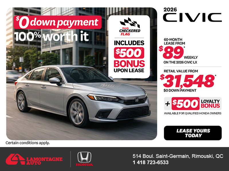 Get the 2026 Honda Civic! 