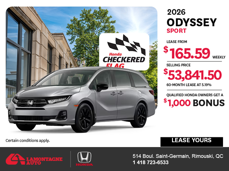 Get the 2026 Honda Odyssey! 