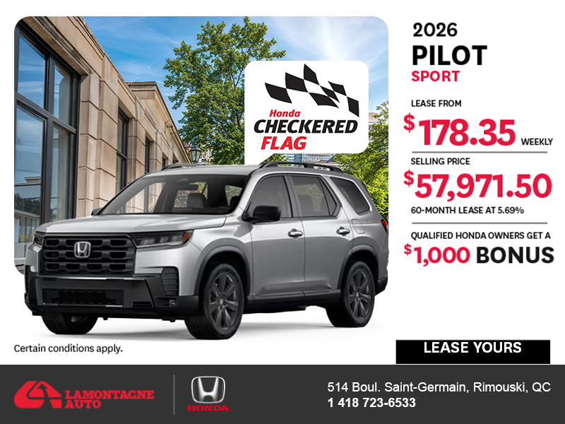 Get the 2026 Honda Pilot! 