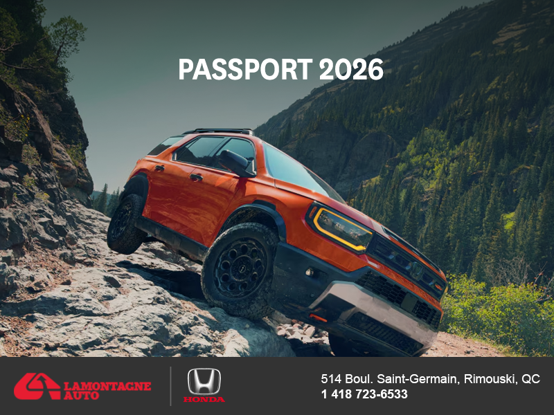Obtenez la Honda Passport 2026 !