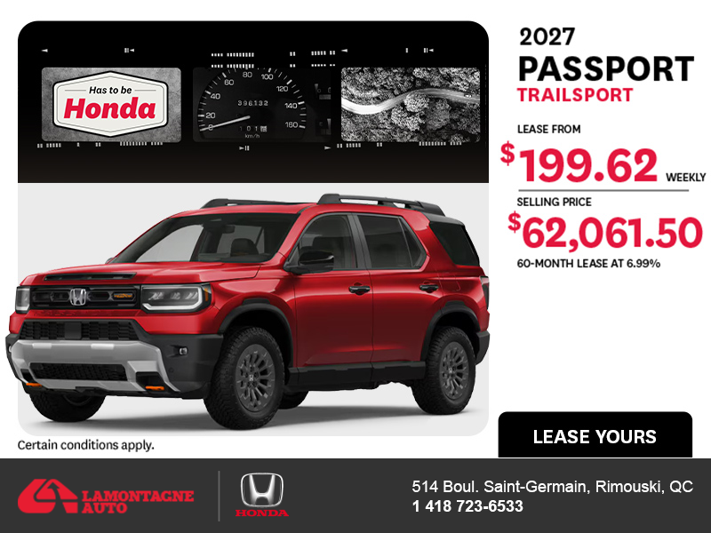 Get the 2027 Honda Passport! 