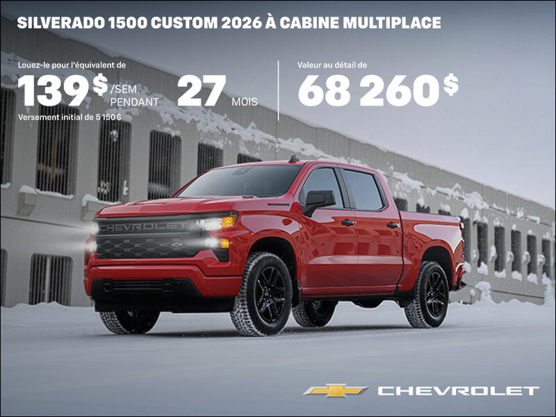 Procurez-vous le Chevrolet Silverado 1500 Custom 2026