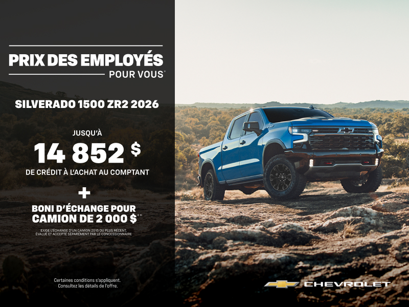 Le Chevrolet Silverado 1500 ZR2 2026