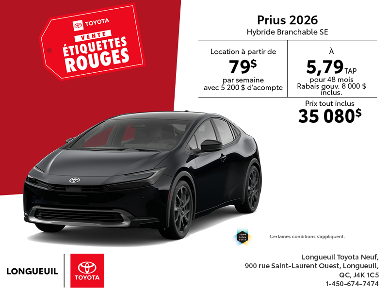 Toyota Prius Hybride Branchable 2026