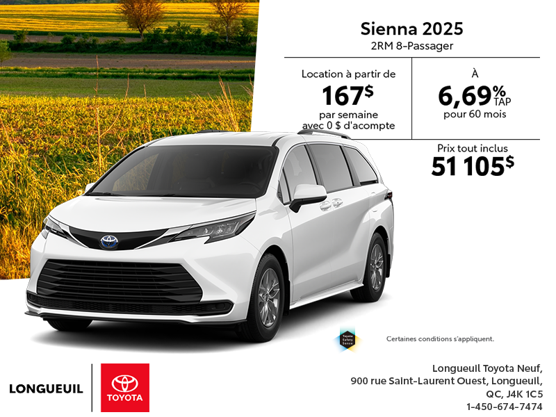 Toyota Sienna Hybride 2025