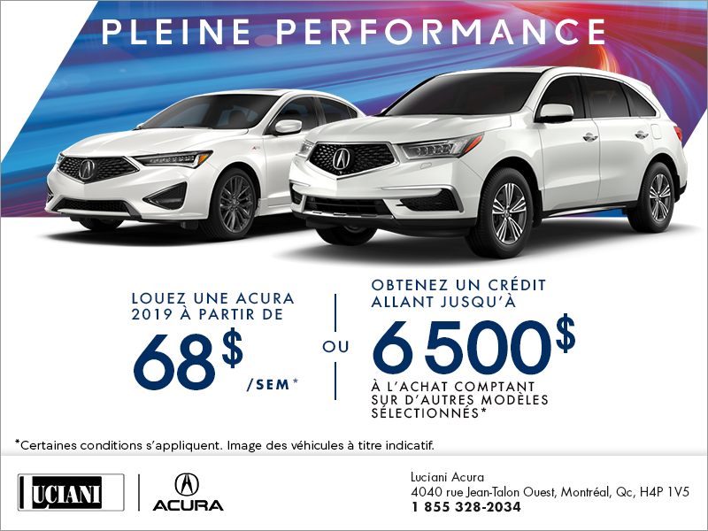 La vente pleine performance d'Acura