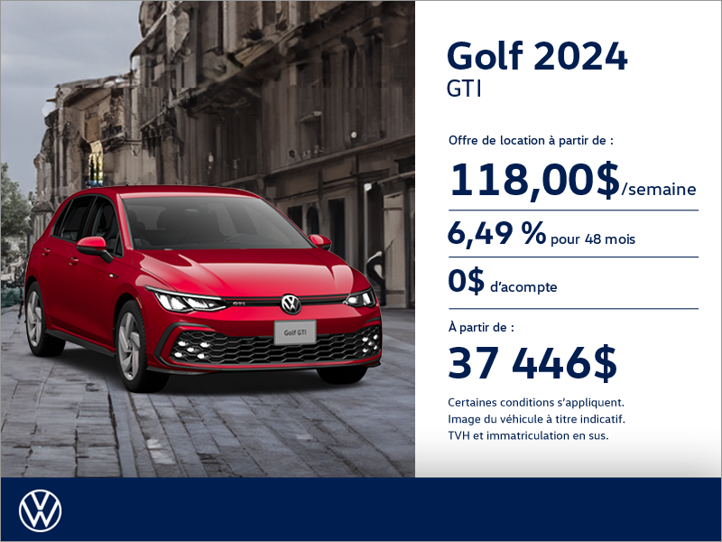 Procurez-vous la Volkswagen Golf Gti 2024