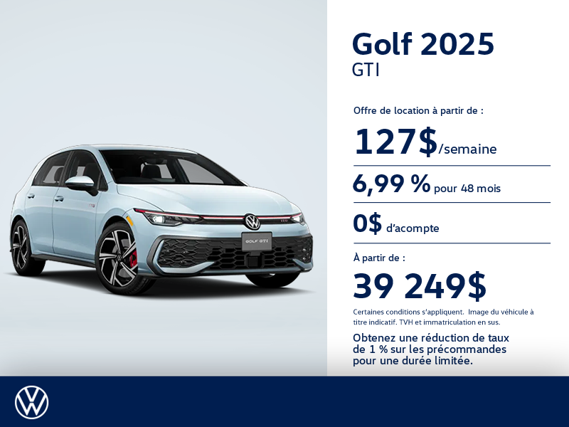 Procurez-vous la Volkswagen Golf Gti 2025