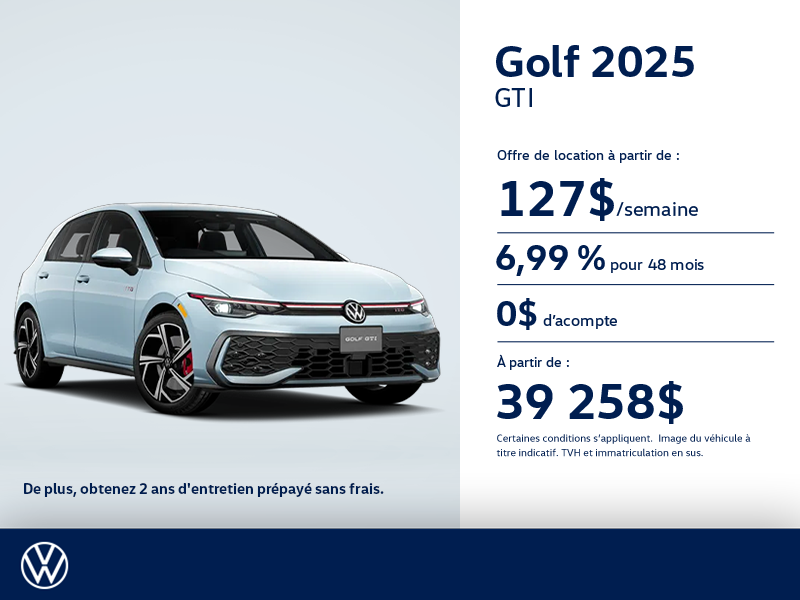 Procurez-vous la Volkswagen Golf Gti 2025
