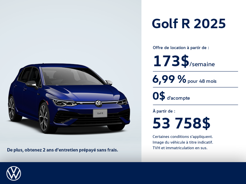 Procurez-vous la Volkswagen Golf R 2025