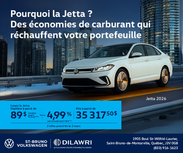 Procurez-vous la Volkswagen Jetta 2026