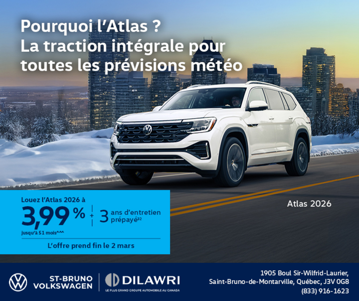 Procurez-vous le Volkswagen Atlas 2026