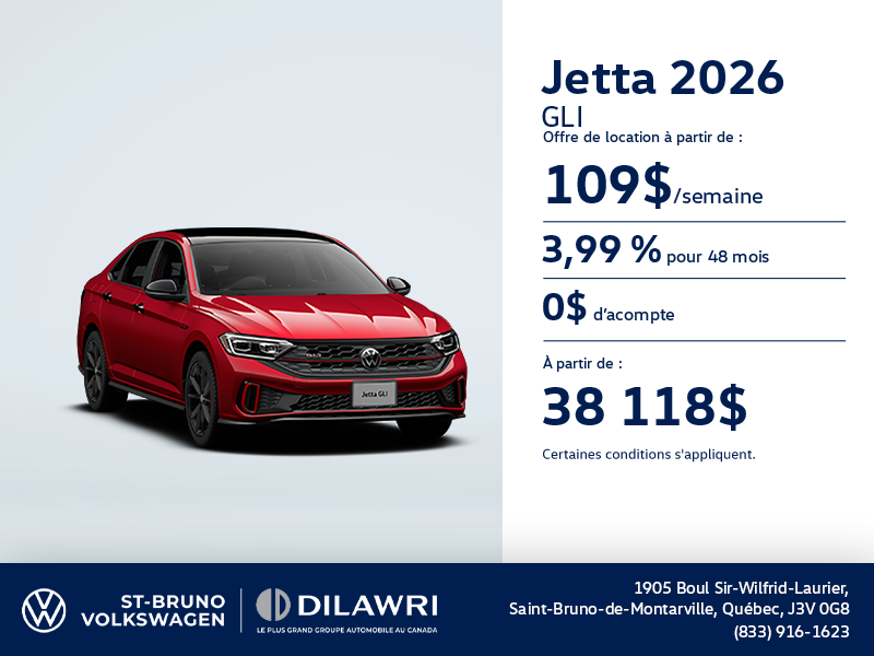 Procurez-vous la Volkswagen Jetta Gli 2026