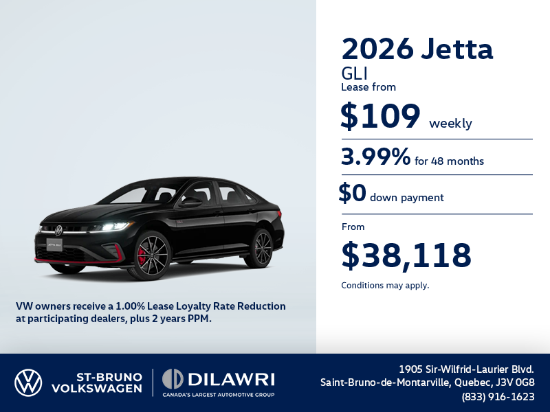 Get the 2026 Volkswagen Jetta GLI