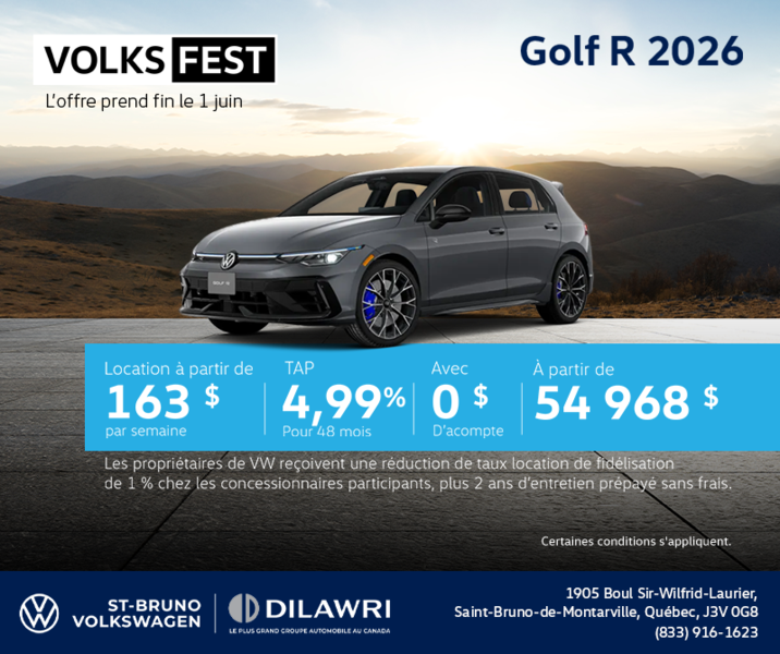 Procurez-vous la Volkswagen Golf R 2026