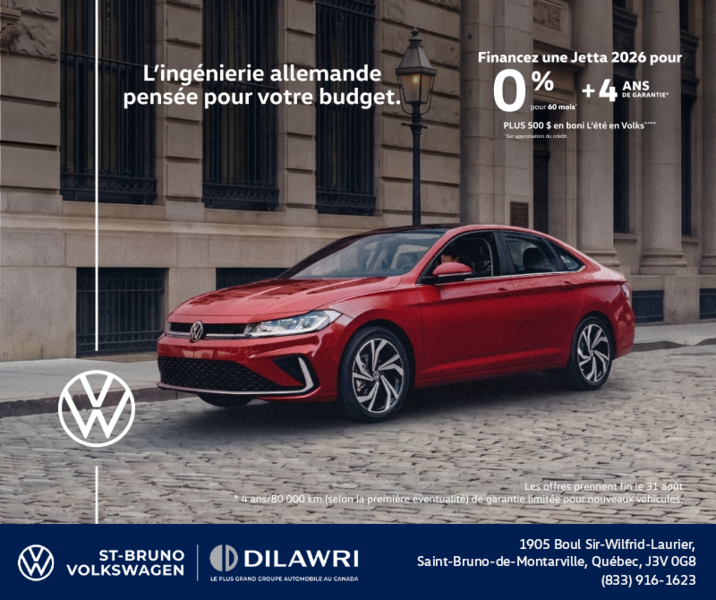 Procurez-vous la Volkswagen Jetta 2026