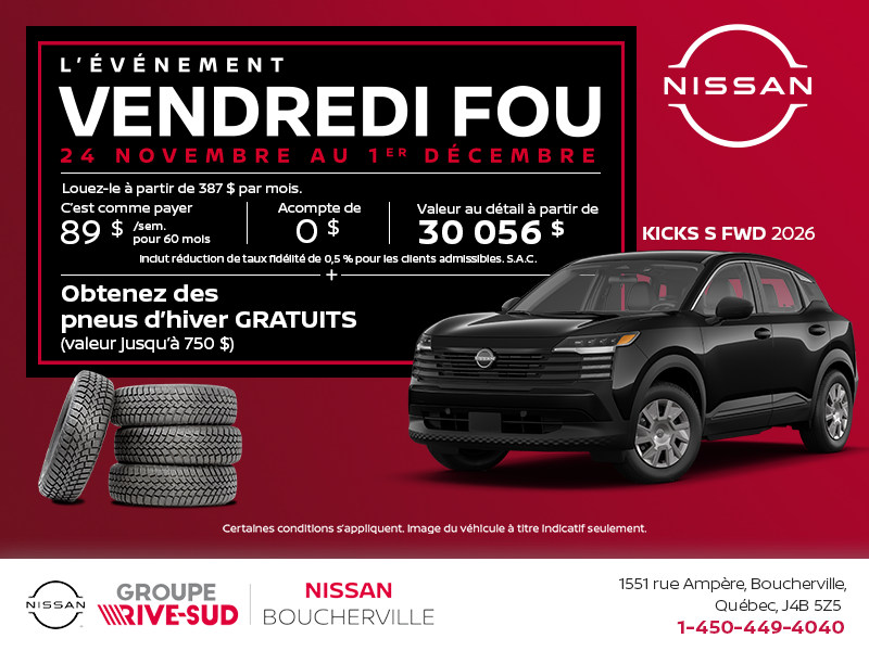 Obtenez le Kicks 2026 !