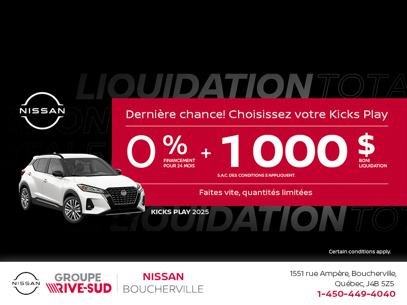 Obtenez le Kicks Play 2025 !