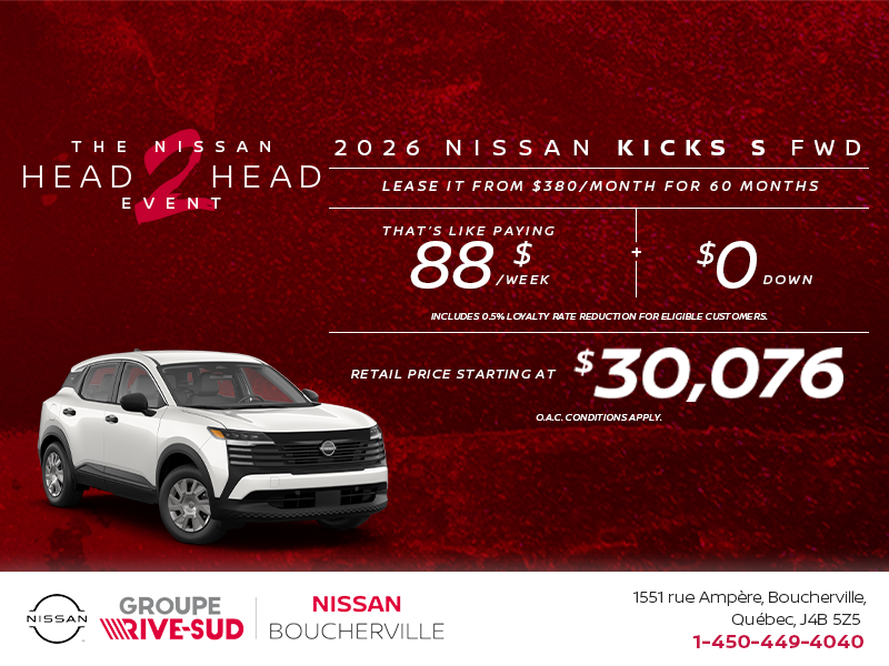 Get the 2026 Kicks S Today!