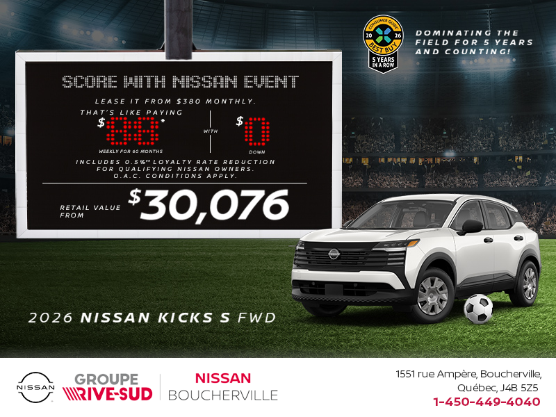 Get the 2026 Kicks S Today!