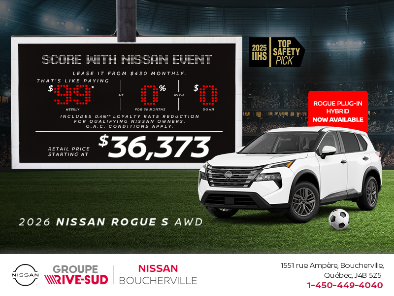Get the 2026 Nissan Rogue S Today!