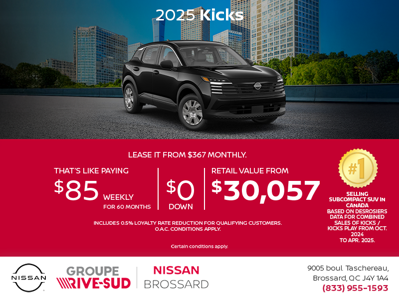 Get the 2025 Kicks S Today!