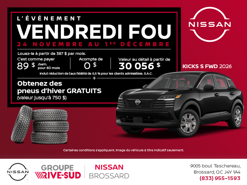 Obtenez le Kicks 2026 !