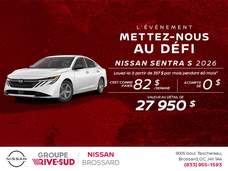 Obtenez la Sentra 2026 !