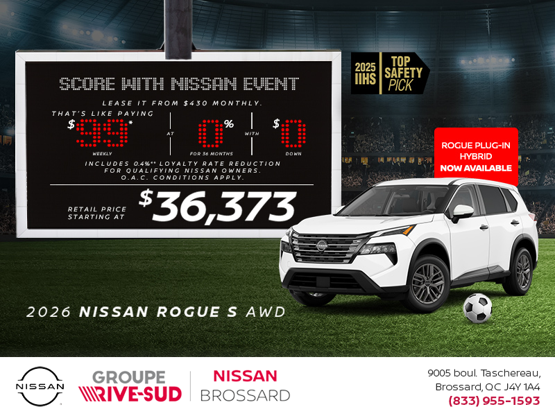 Get the 2026 Nissan Rogue S Today!