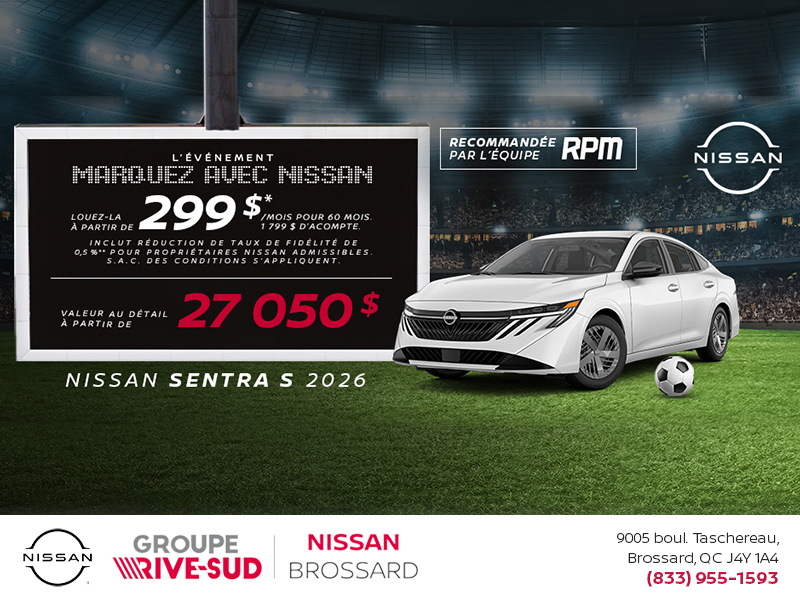 Obtenez la Sentra S 2026 !