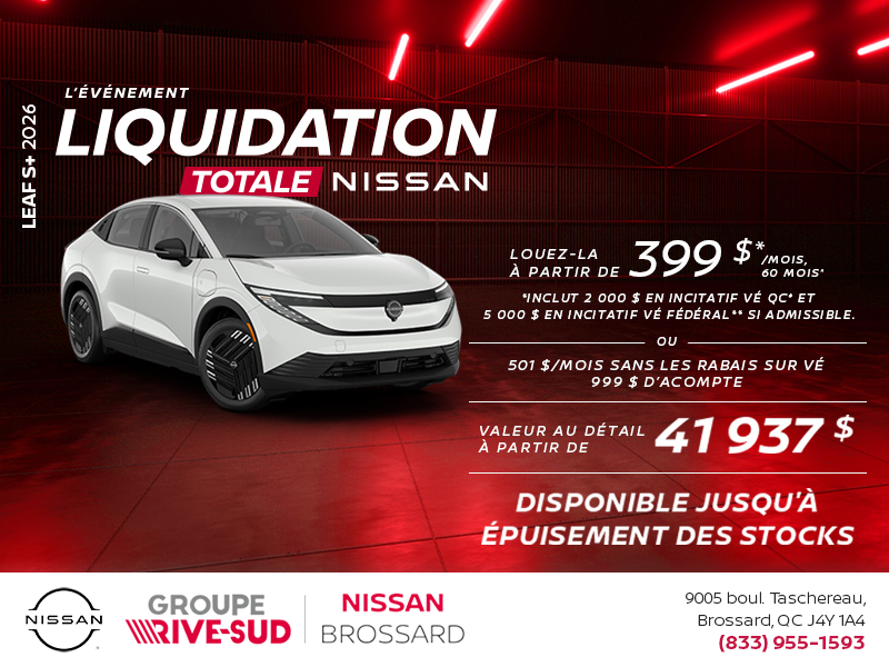 Obtenez la Leaf S+ 2026!