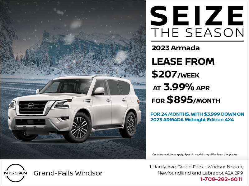 Get the 2023 Nissan Armada Today Grand Falls Windsor Nissan