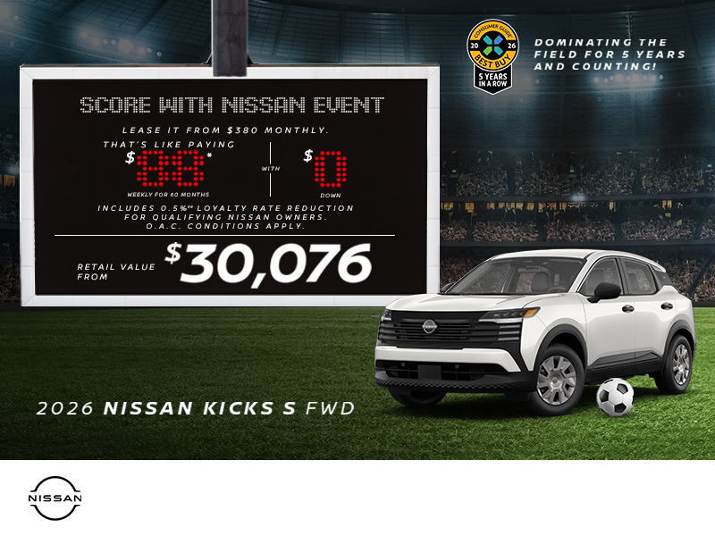 Get the 2026 Kicks S Today!