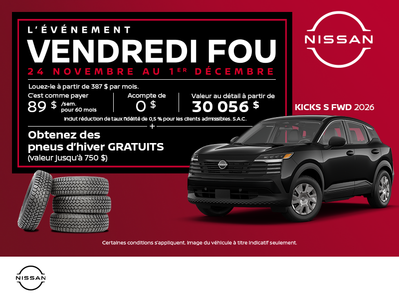 Obtenez le Kicks 2026 !