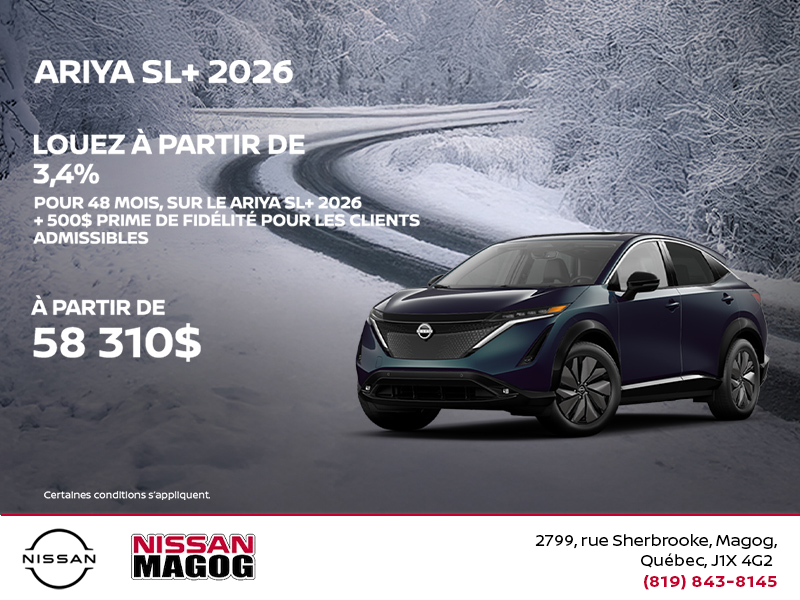 Obtenez le Ariya 2026!