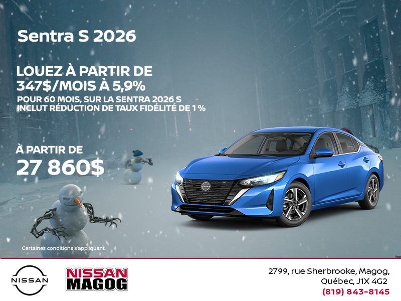 Obtenez la Sentra 2026 !