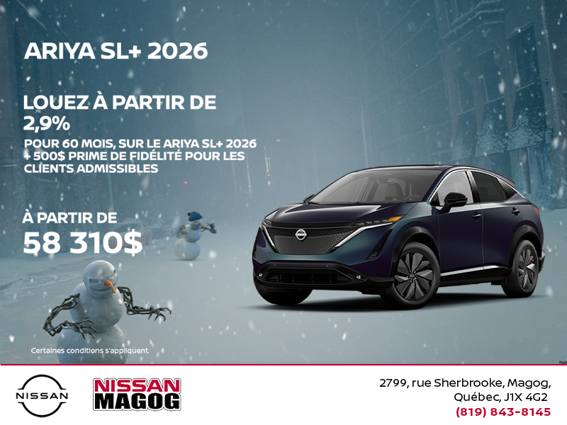 Obtenez le Ariya 2026!