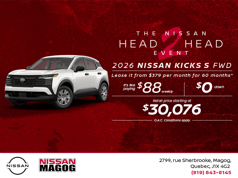 Get the 2026 Kicks S Today!