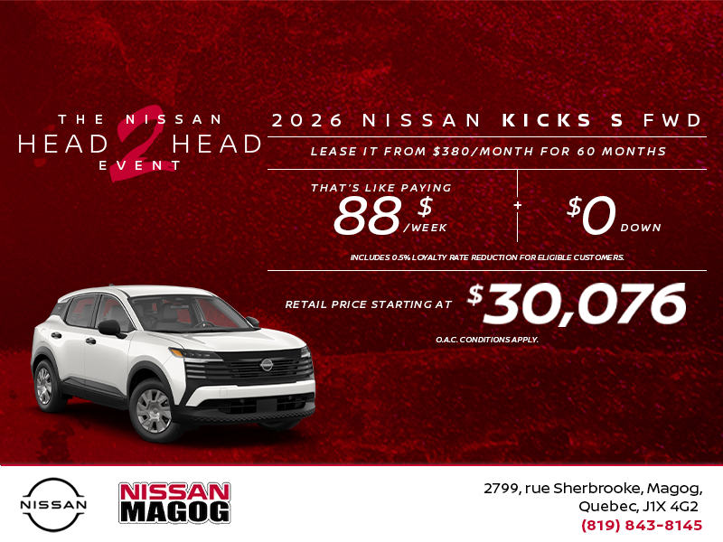Get the 2026 Kicks S Today!
