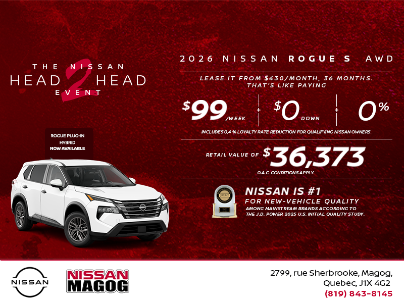 Get the 2026 Nissan Rogue S Today!