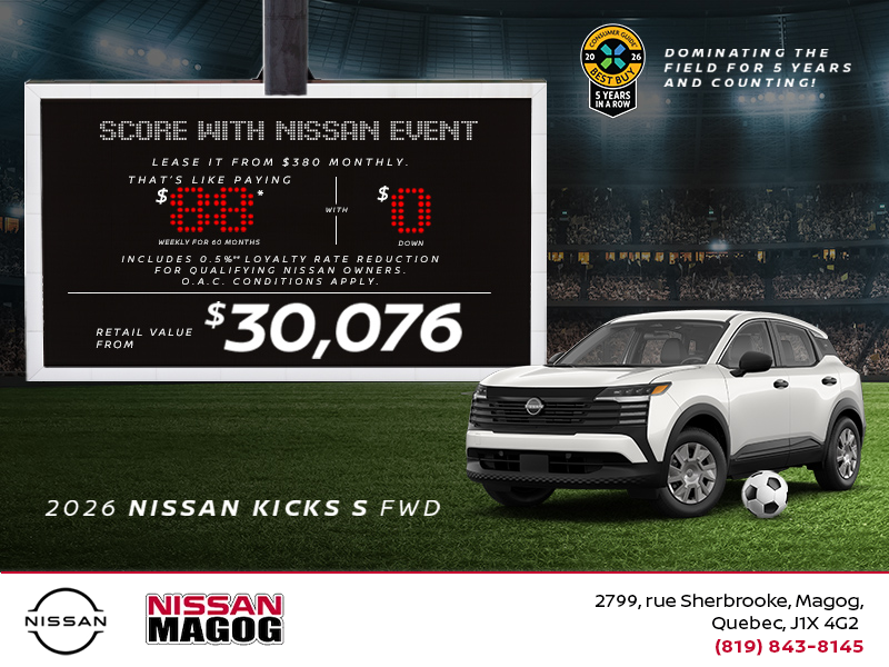 Get the 2026 Kicks S Today!