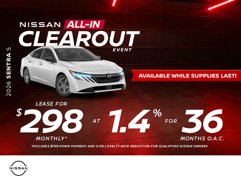 Get the 2026 Nissan Sentra S Today!